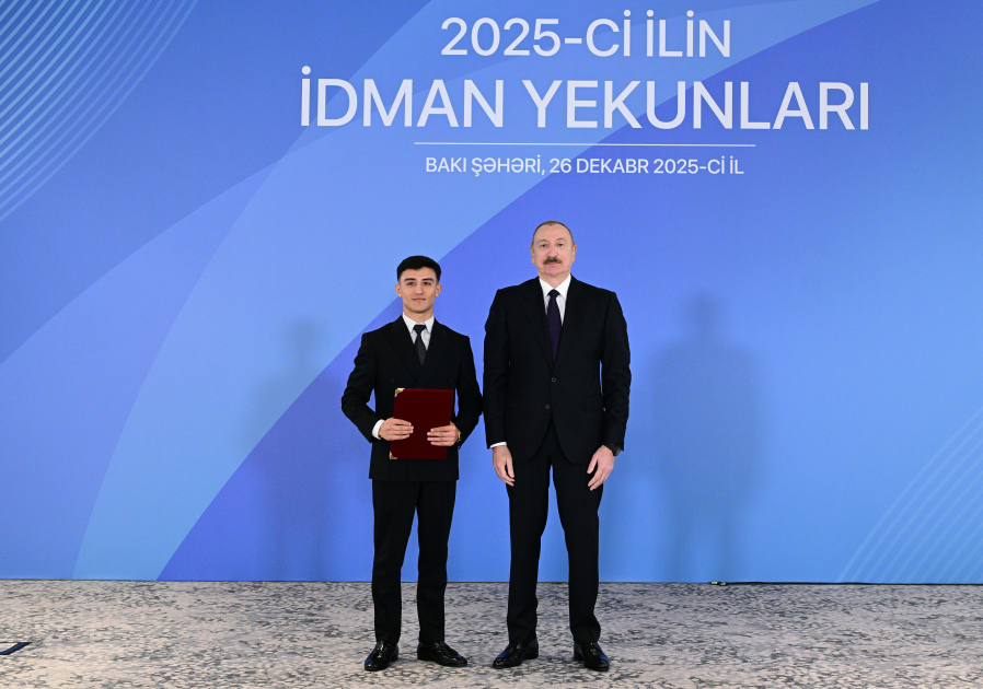Prezident İlham Əliyev 2025-ci ilin idman yekunlarına həsr olunan mərasimdə iştirak edib (FOTO/VİDEO) (YENİLƏNİB)