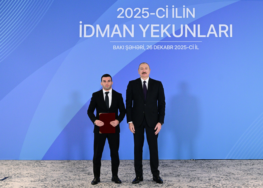 Prezident İlham Əliyev 2025-ci ilin idman yekunlarına həsr olunan mərasimdə iştirak edib (FOTO/VİDEO) (YENİLƏNİB)