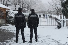 DİN əməkdaşları hava şəraiti ilə əlaqədar gücləndirilmiş rejimdə xidmət aparırlar (FOTO)