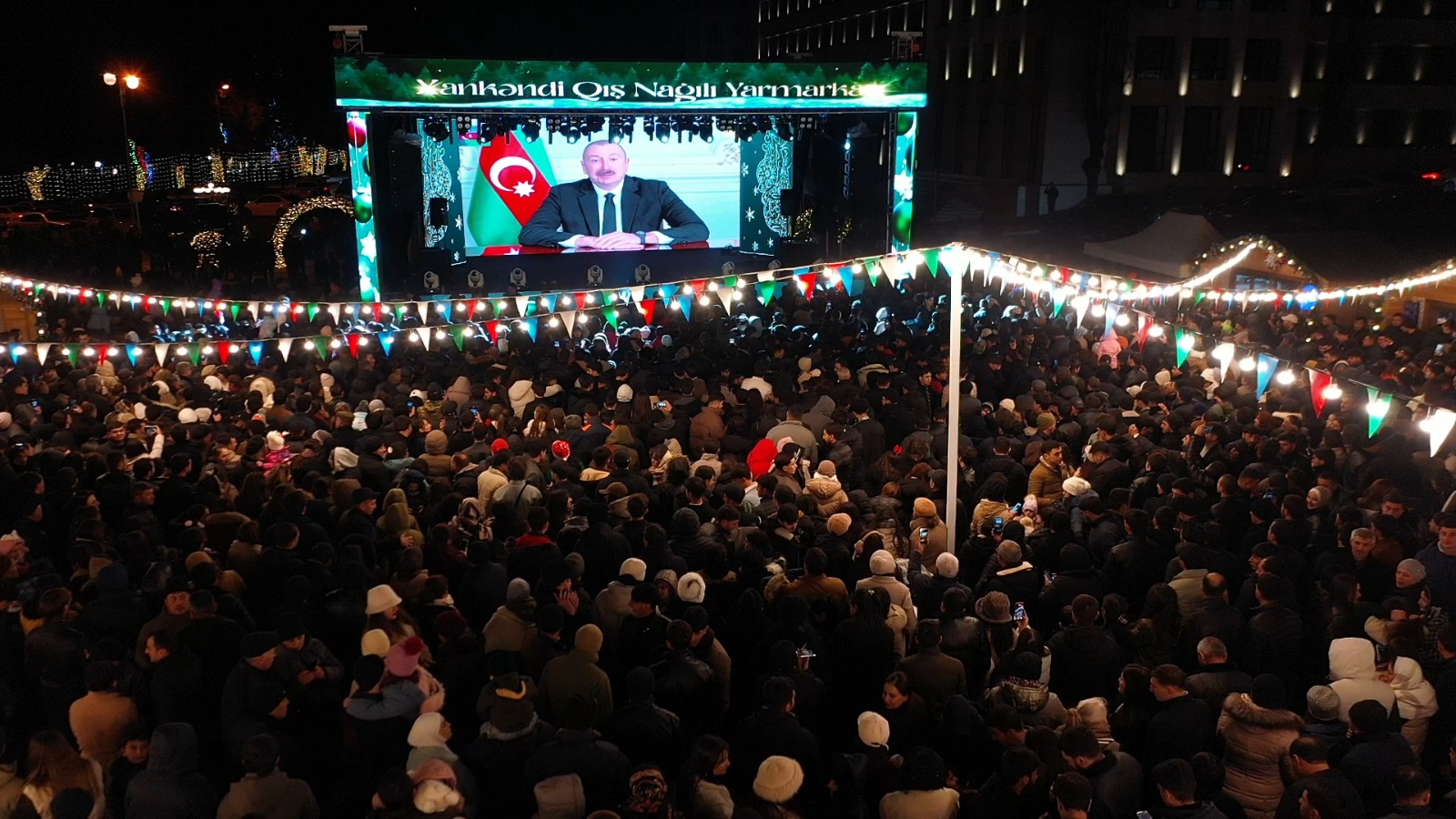 Xankəndidə bayram atəşfəşanlığı keçirilib (FOTO/VİDEO)