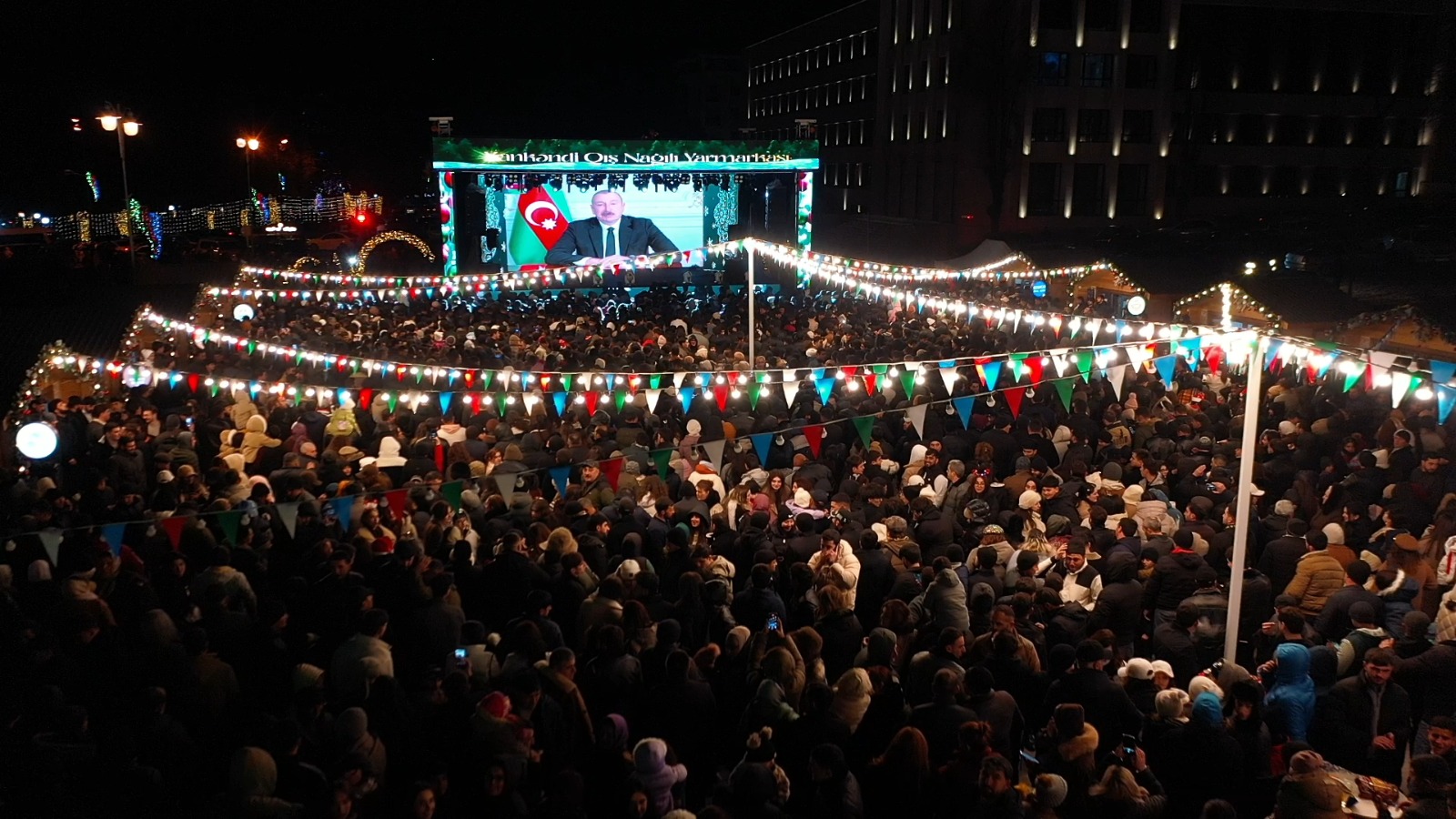 Xankəndidə bayram atəşfəşanlığı keçirilib (FOTO/VİDEO)