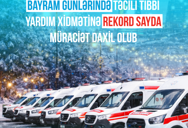 Bayram günlərində təcili tibbi yardım xidmətinə rekord sayda müraciət daxil olub