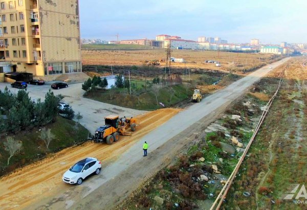 Masazırda 2 kilometrlik avtomobil yolunda əsaslı təmir işləri aparılır (FOTO)