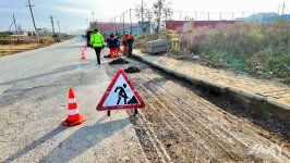 Masazırda 2 kilometrlik avtomobil yolunda əsaslı təmir işləri aparılır (FOTO)