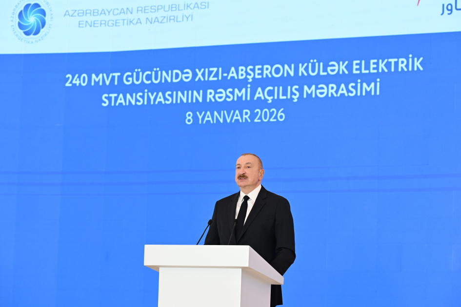 Prezident İlham Əliyev “Xızı-Abşeron” Külək Elektrik Stansiyasının rəsmi açılış mərasimində çıxış edib (FOTO)