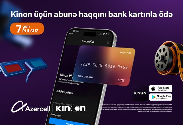 “Kinon” abunəliyini bank kartı ilə ödəmək mümkündür