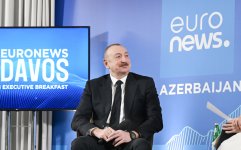 Prezident İlham Əliyev Davosda “Euronews” televiziyasına müsahibə verib (FOTO/VİDEO)
