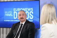 Prezident İlham Əliyev Davosda “Euronews” televiziyasına müsahibə verib (FOTO/VİDEO)