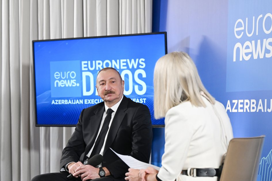 Prezident İlham Əliyev Davosda “Euronews” televiziyasına müsahibə verib (FOTO/VİDEO) (YENİLƏNİB)