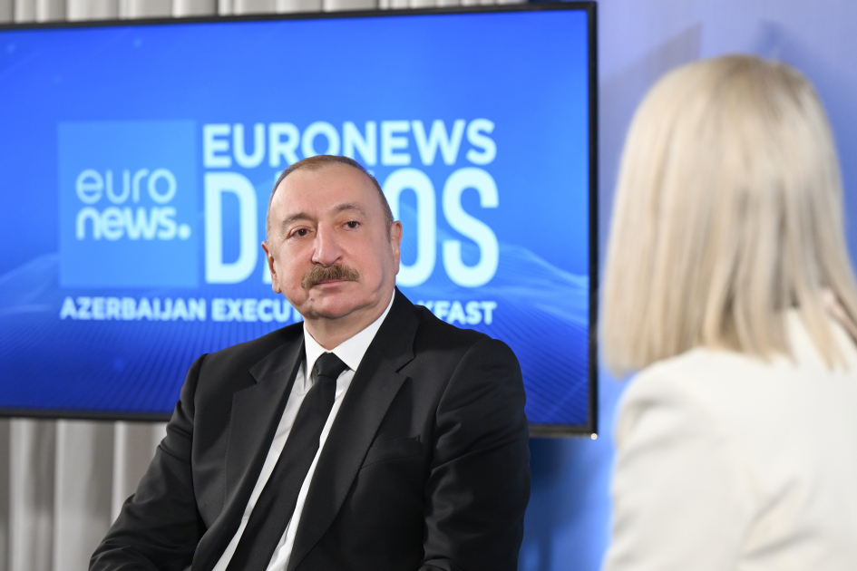 Prezident İlham Əliyev Davosda “Euronews” televiziyasına müsahibə verib (FOTO/VİDEO) (YENİLƏNİB)