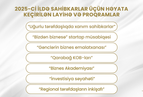 2025-ci ildə sahibkarlar üçün bir sıra layihə və proqramlar icra edilib