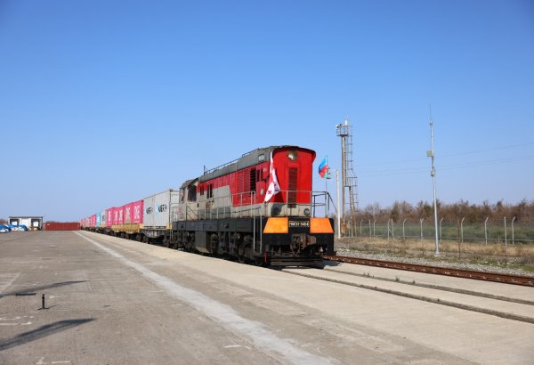 Poti–Bakı ekspres blok-qatarı yola salındı (FOTO)
