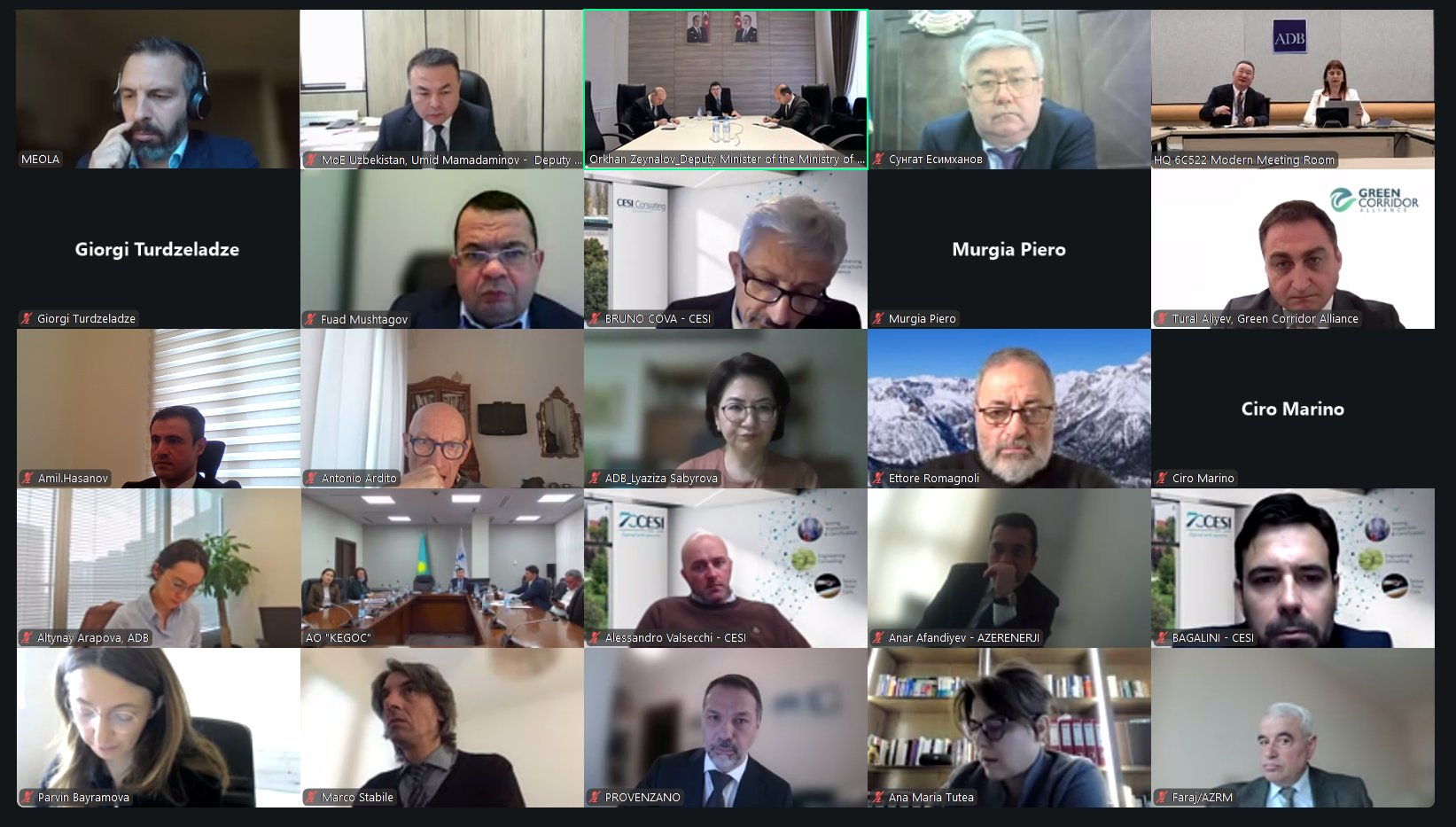 “Mərkəzi Asiya-Azərbaycan Yaşıl Enerji Dəhlizi” layihəsinin texniki-iqtisadi əsaslandırmasına dair ilk iclas keçirilib