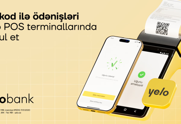Yelo Bank-da innovativ QR ilə ödəniş aktivdir!