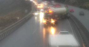 Bakı dairəvi yolda qəza səbəbindən nəqliyyat sıxlığı yarandı (FOTO)