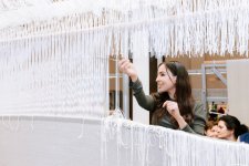 Heydər Əliyev Fondunun vitse-prezidenti Leyla Əliyeva Şuşa məscidi üçün hazırlanan dairəvi əl xalçasının kəsilməsi mərasimində iştirak edib (FOTO)