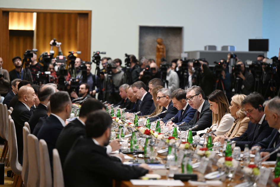 Prezident İlham Əliyev Belqradda Azərbaycan və Serbiya arasında Strateji Tərəfdaşlıq Şurasının 1-ci iclasında iştirak edib (FOTO)