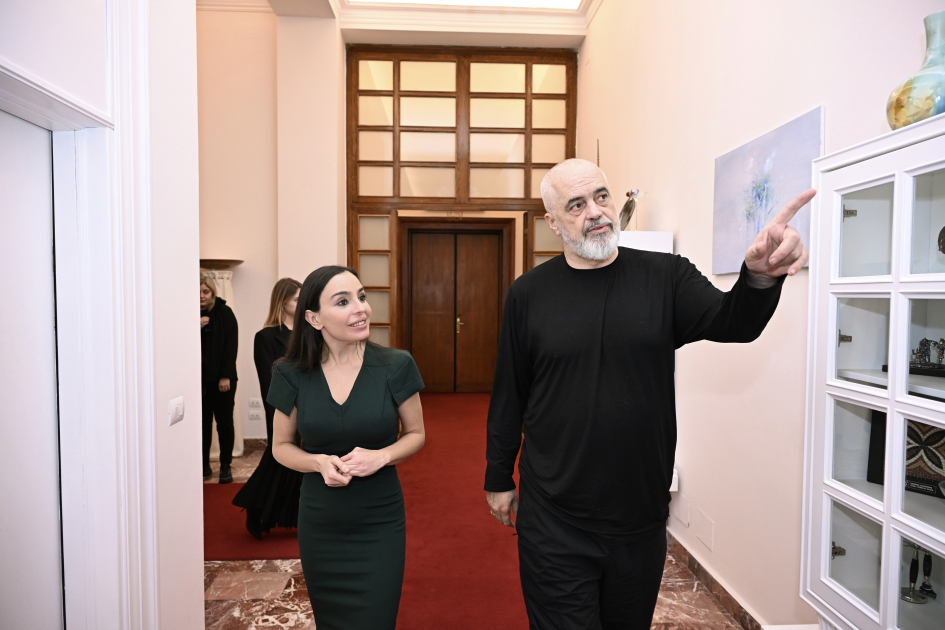 Leyla Əliyeva Tiranada Albaniyanın Baş naziri Edi Rama ilə görüşüb (FOTO)