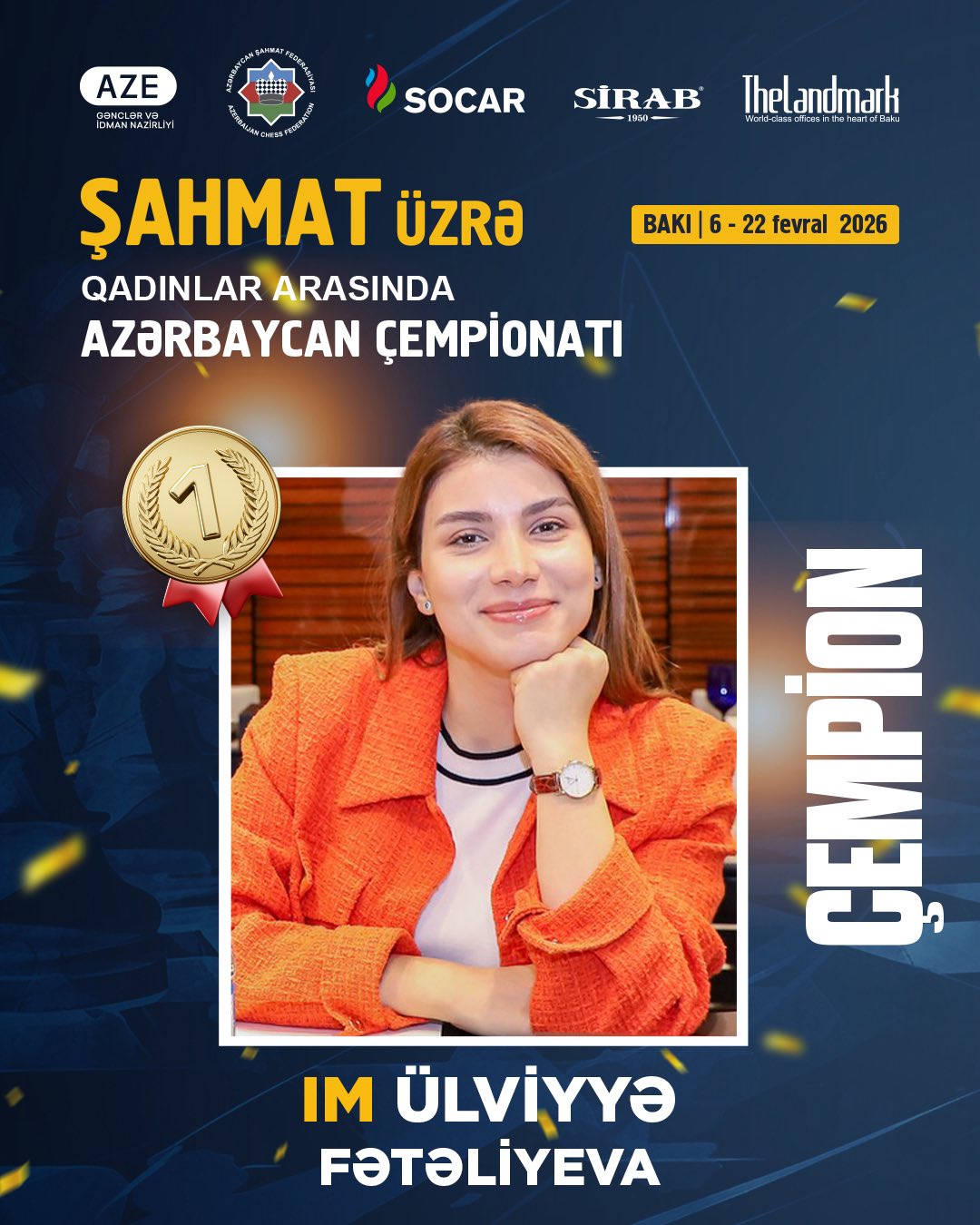 Azərbaycan çempionatında şahmat üzrə qaliblər mükafatlandırıldı (FOTO)