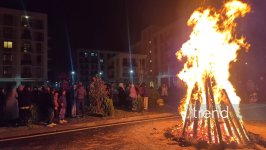 Ağdamda Su Çərşənbəsi münasibətilə ilk bayram tonqalı qalandı (FOTO)