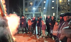 Ağdamda Su Çərşənbəsi münasibətilə ilk bayram tonqalı qalandı (FOTO)