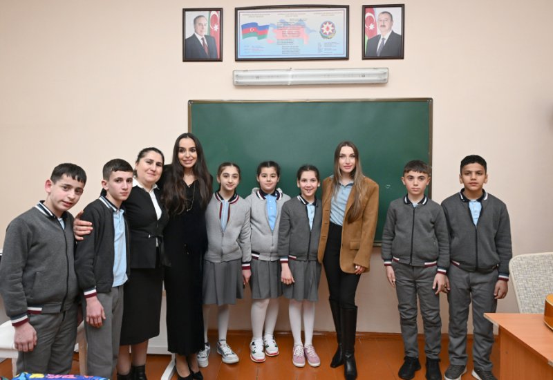 Leyla Əliyeva və Alena Əliyeva Quba şəhərində internat tipli ümumtəhsil məktəbini və STEAM mərkəzini ziyarət ediblər (FOTO)