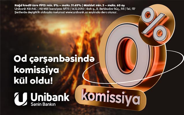 "Unibank" 0 % komissiyalı kredit kampaniyası keçirir