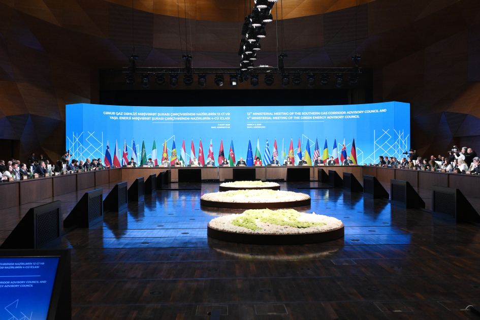 Leyla Əliyeva “Yaşıl enerji layihələri” sessiyasında çıxış edib (FOTO)