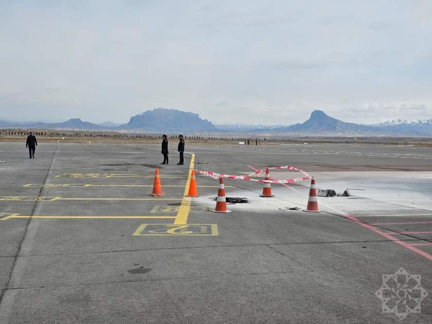 Naxçıvan aeroprotuna düşən dronun qalıqları (FOTO/VİDEO)