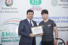 Xaçmaz rayonunda 5 Mart – Bədən Tərbiyəsi və İdman Günü münasibətilə tədbir keçirilib (FOTO)