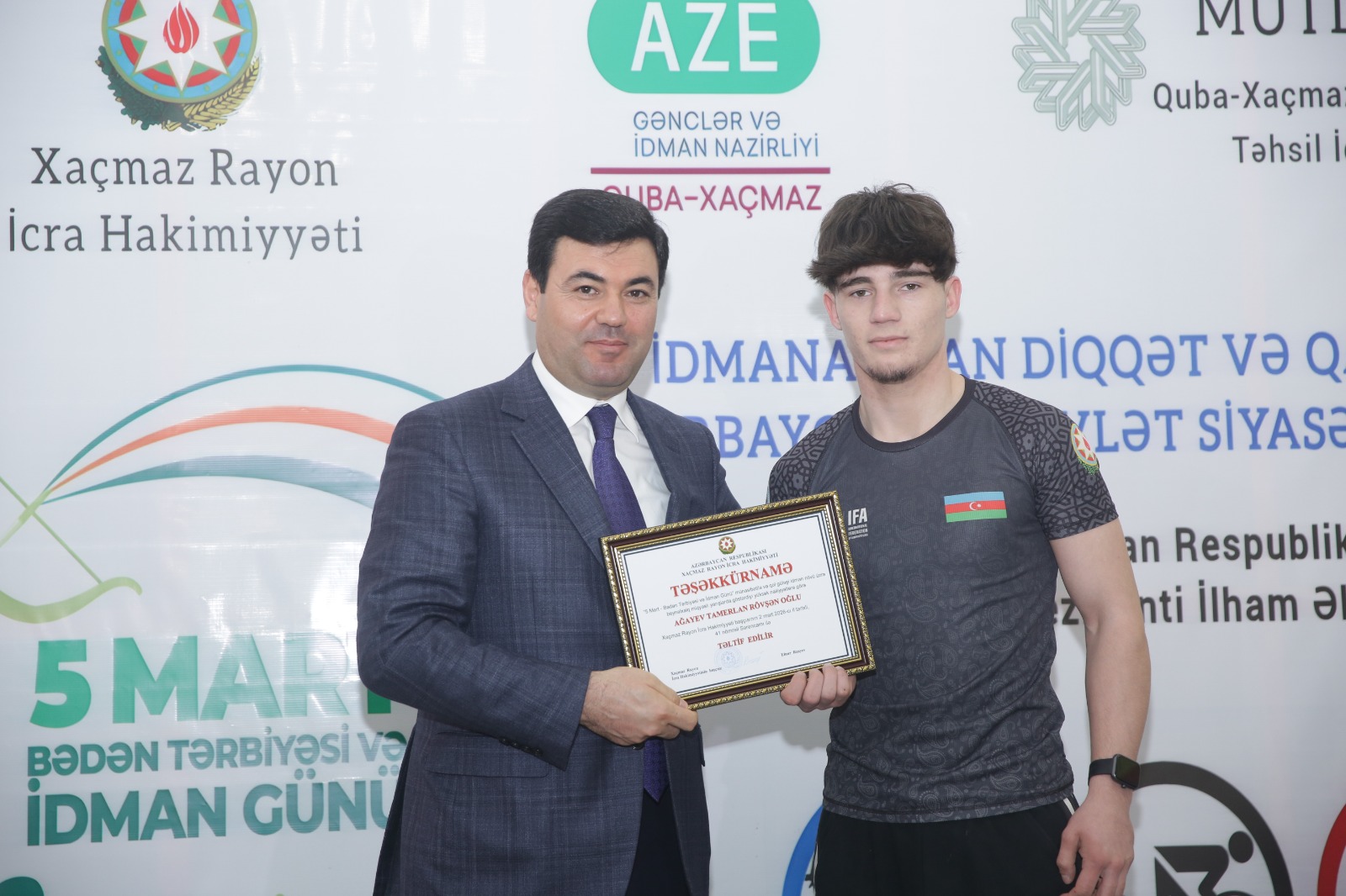 Xaçmaz rayonunda 5 Mart – Bədən Tərbiyəsi və İdman Günü münasibətilə tədbir keçirilib (FOTO)