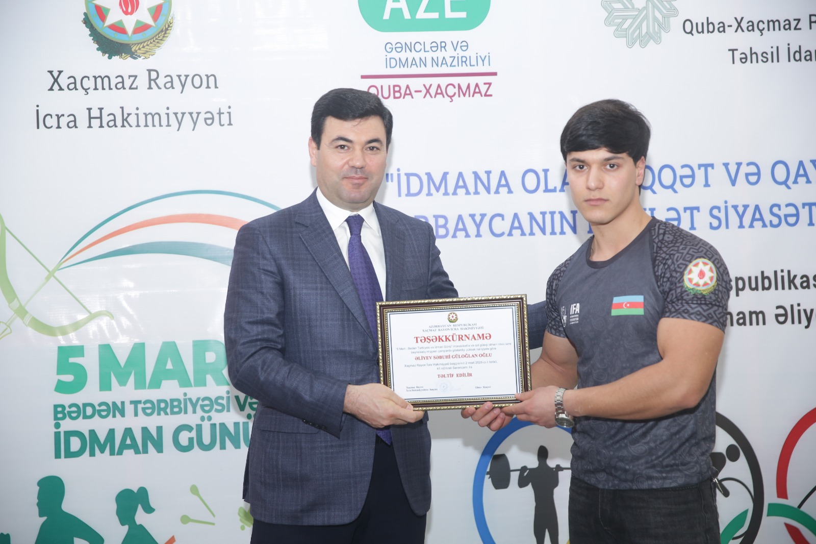 Xaçmaz rayonunda 5 Mart – Bədən Tərbiyəsi və İdman Günü münasibətilə tədbir keçirilib (FOTO)