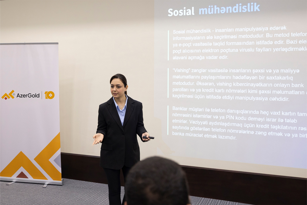 “AzerGold” QSC-də kibertəhlükəsizlik üzrə növbəti təlim keçirilib (FOTO/VİDEO)