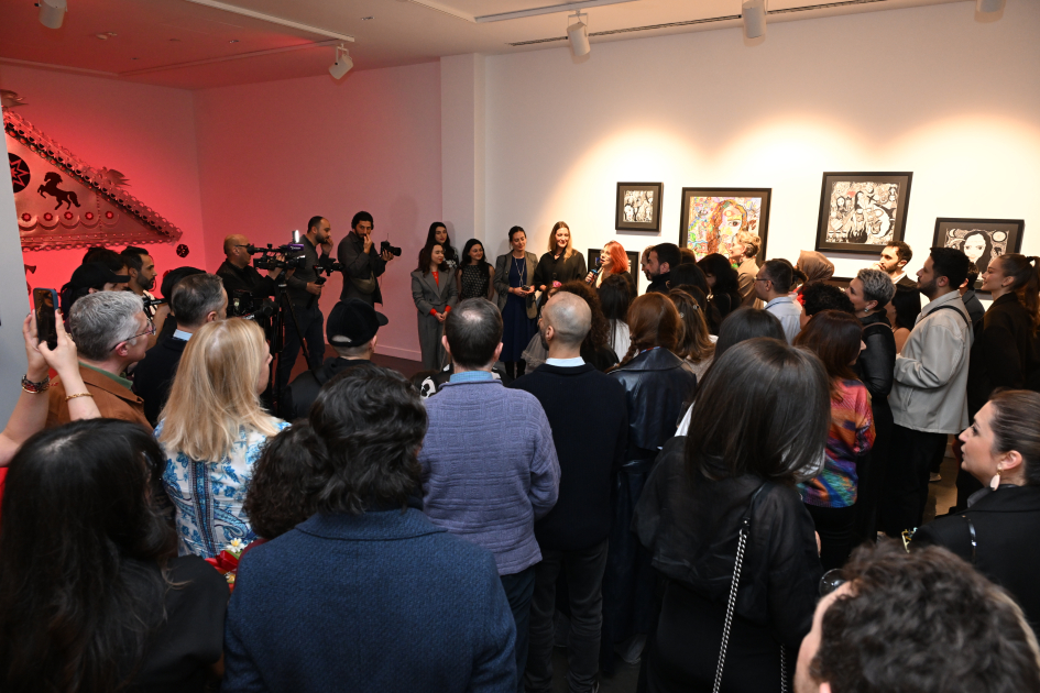 Leyla Əliyeva "Mənzərəyə açılan ev" mövzusunda qrup sərgisində iştirak edib (FOTO)