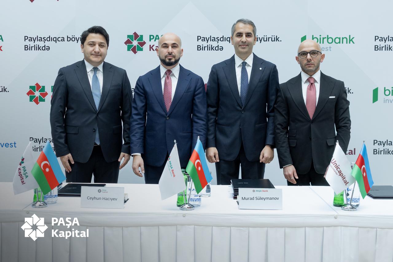 PAŞA Kapital ölkənin ilk korporativ IPO-su çərçivəsində PAŞA Bank, ABB Invest, Unicapital ilə əməkdaşlığa dair saziş imzalayıb (FOTO)