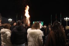 Xankəndidə Torpaq çərşənbəsinin tonqalı alovlandırılıb (FOTO)