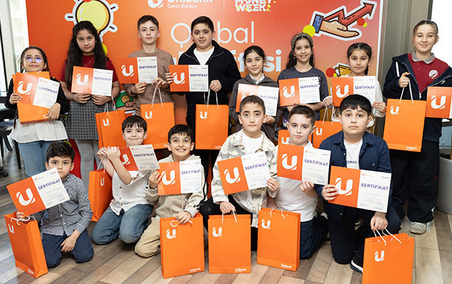 Unibank Qlobal Pul Həftəsi çərçivəsində məktəblilər üçün tədbir keçirib (FOTO)