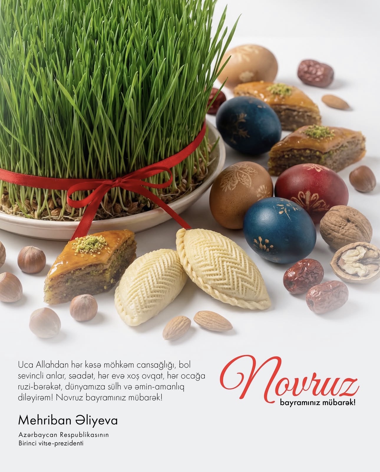 Birinci vitse-prezident Mehriban Əliyeva Novruz bayramı münasibətilə paylaşım edib (FOTO)
