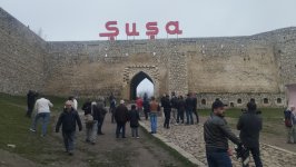Beynəlxalq səyyahlar Şuşanın tarixi və mədəni irsi ilə tanış olublar (FOTO)