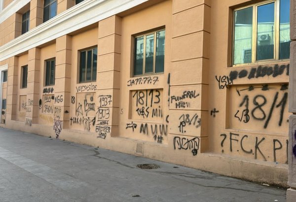 Nizami Kino Mərkəzinin divarına qraffiti çəkilməsi ilə bağlı cinayət işi açılıb (YENİLƏNİB)