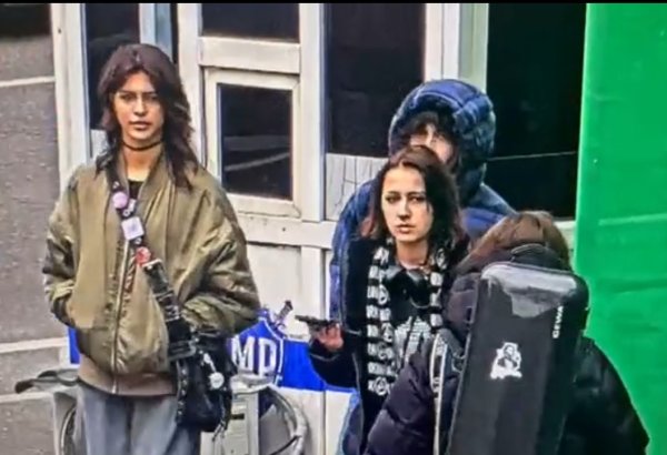 Nizami Kino Mərkəzinin divarına qraffiti çəkilməsinin görüntüləri (VIDEO)