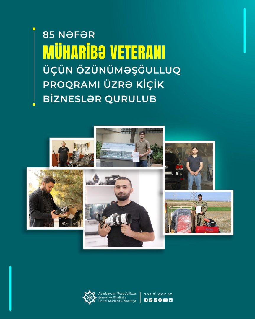 Veteranlara biznes qurmaq üçün yardım edildi