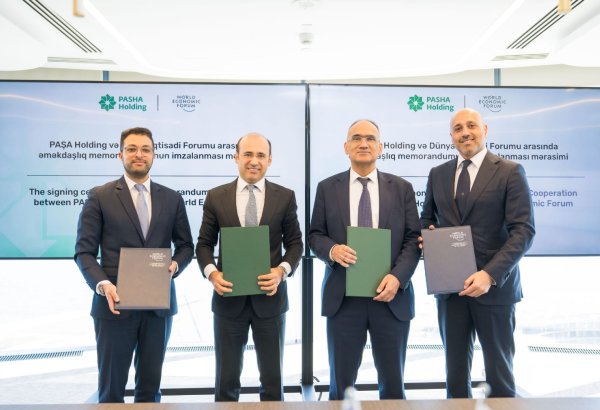 PAŞA Holding və Dünya İqtisadi Forumu arasında Əməkdaşlıq Memorandumunun imzalanma mərasimi keçirilib (FOTO)