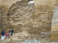 İçərişəhərin qala divarında aşınma baş verən ərazidən son görüntülər (FOTO/VİDEO)