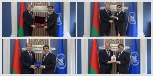 Belaruslu nazir Azerbaycan tikinti assosiasiyasının rəhbər heyətini qəbul edib (FOTO)