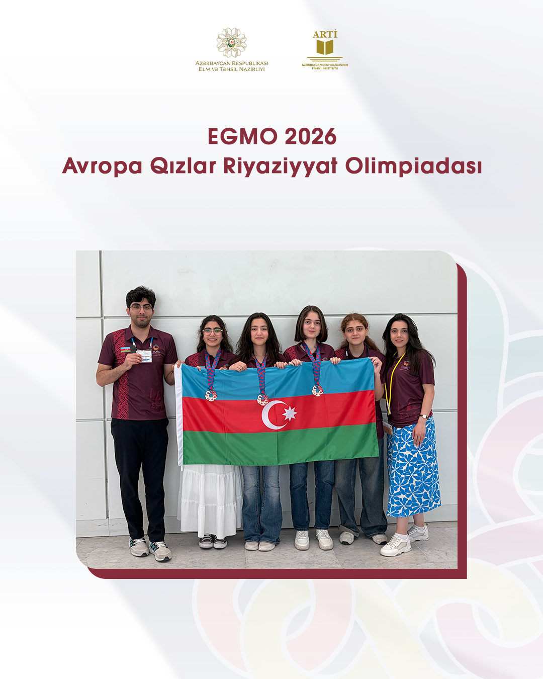 Avropa Qızlar Riyaziyyat Olimpiadasının üç bürünc medalını azərbaycanlı şagirdlər qazandı (FOTO)