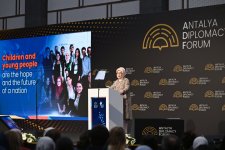 Birinci xanım Mehriban Əliyeva Antalyada “Fələstində sülh naminə birləşərək: Təhsil sisteminin məhv edilməsi ilə mübarizə və gələcəyin qorunması” adlı paneldə iştirak edib (FOTO)