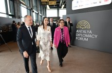 Birinci xanım Mehriban Əliyeva Antalyada “Fələstində sülh naminə birləşərək: Təhsil sisteminin məhv edilməsi ilə mübarizə və gələcəyin qorunması” adlı paneldə iştirak edib (FOTO)