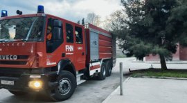 FHN Gəncədə şərti yanğın təlimi keçirib (FOTO/VİDEO)