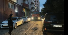 FHN Gəncədə şərti yanğın təlimi keçirib (FOTO/VİDEO)